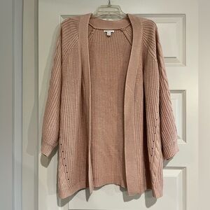 Boutique Women's Pink Open-Front Sweater Cardigan